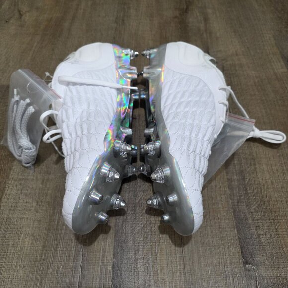 Under Armour Soccer Cleats White Chrome Studs Men’s US 12.5 / UK 11.5 / EU 47 NW - Picture 8 of 9
